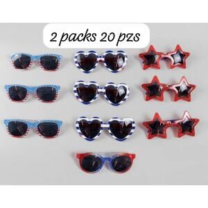 2pk 20ct Kids Retro Sunglasses Super Value Party Pack Assorted in Red/White/Blue